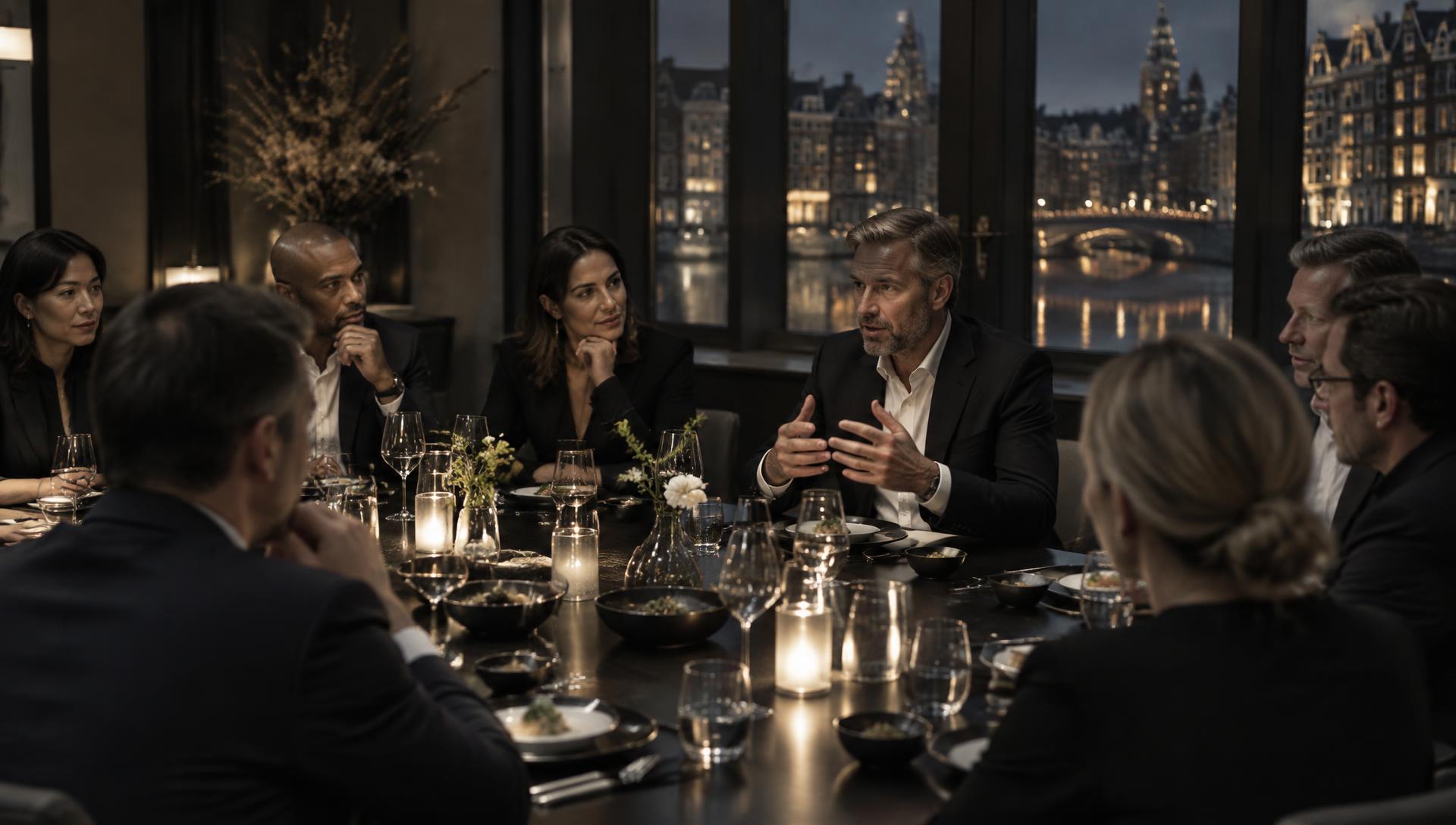 Selected business owners at a private networking dinner